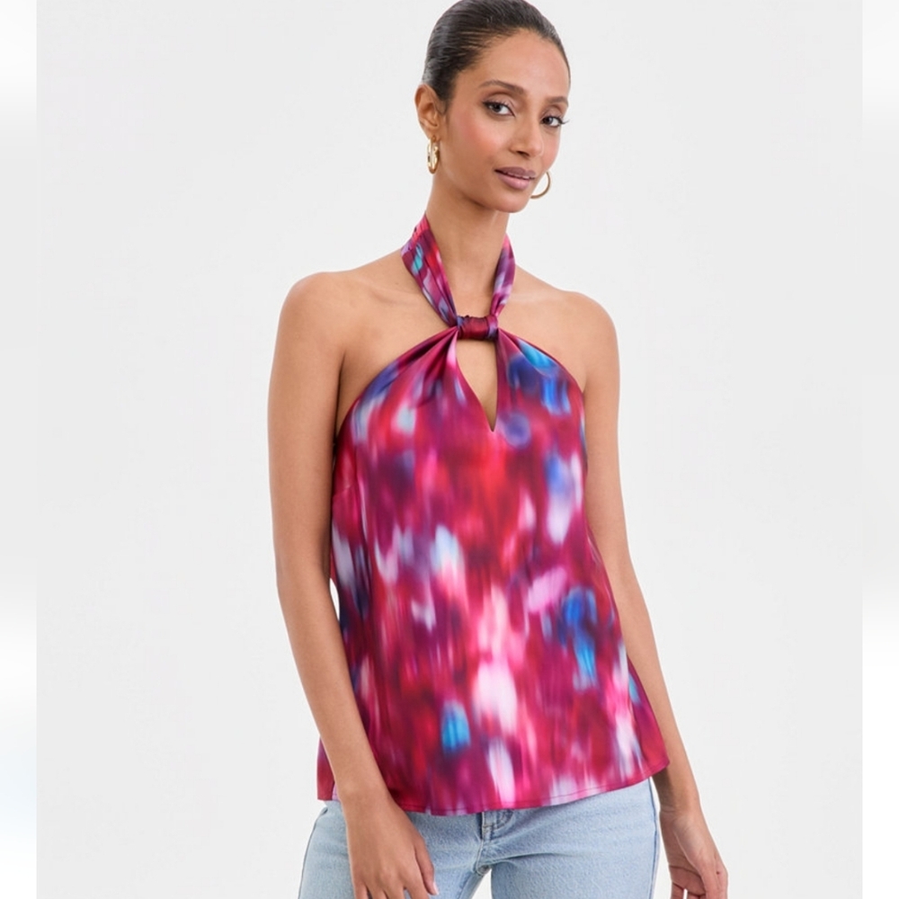 NWT I.N.C. Elegant Halter Neck Top - Multicolor
